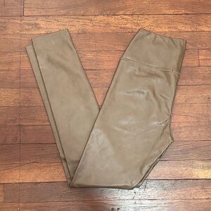 7 For All Mankind Faux Leather Brown Leggings
